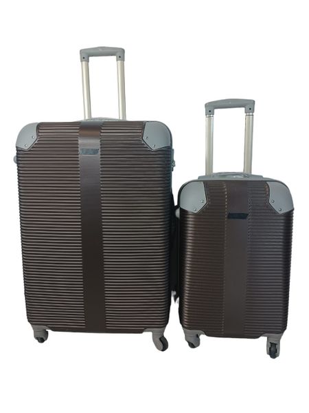 Smte - 2 Piece Hard Outer Shell Luggage Set-Brown