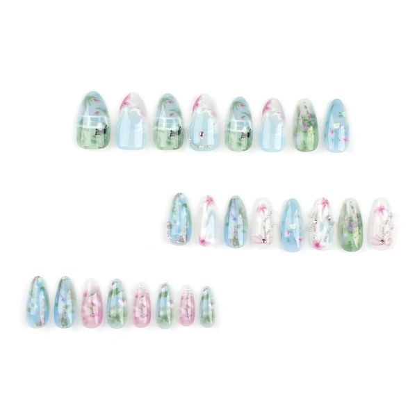 Rustic And Fresh Style Press On Nails Kit Full Cover False Nail Tips
