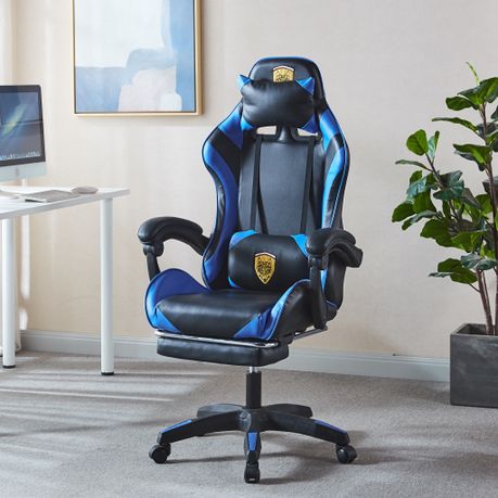 Ergonomic Gaming Chair with Footrest Adjustable PU High-Back Computer Chair Image