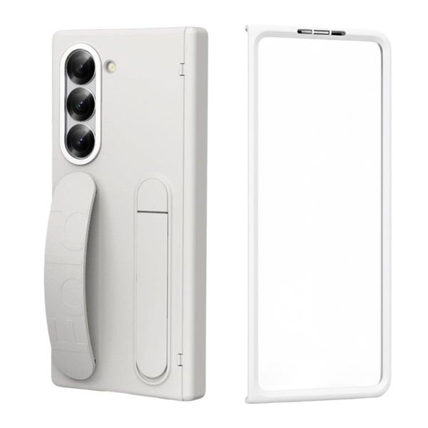 White Strap Phone Case &amp; Screen Cover Compatible with Samsung Z Fold 5
