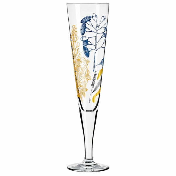 Ritzenhoff Goldnacht Champagne Flute Crystal Glass - Eucalyptus