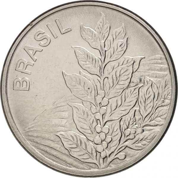 1980 Brazil 5 Cruzeiros Coin Coffee Plant