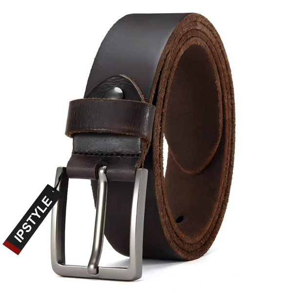 Genuine Leather Men's Buckle Jeans Cowskin Casual Belts Business Cowboy