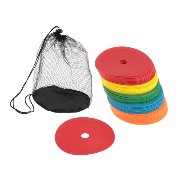 50Pcs Flat Cones Non Skid Spots Markers Coaches Trainers Sports Training