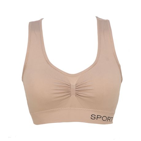 Beige sports bra online