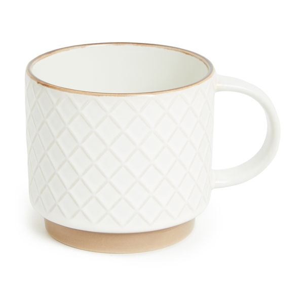 George &amp; Mason - Diamond White Textured 4 Pack Mugs