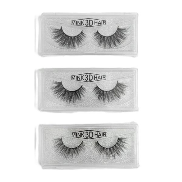 3D Lashes 3 Pairs Faux False Eyelashes Dramatic Natural Look Fake Eyelashes