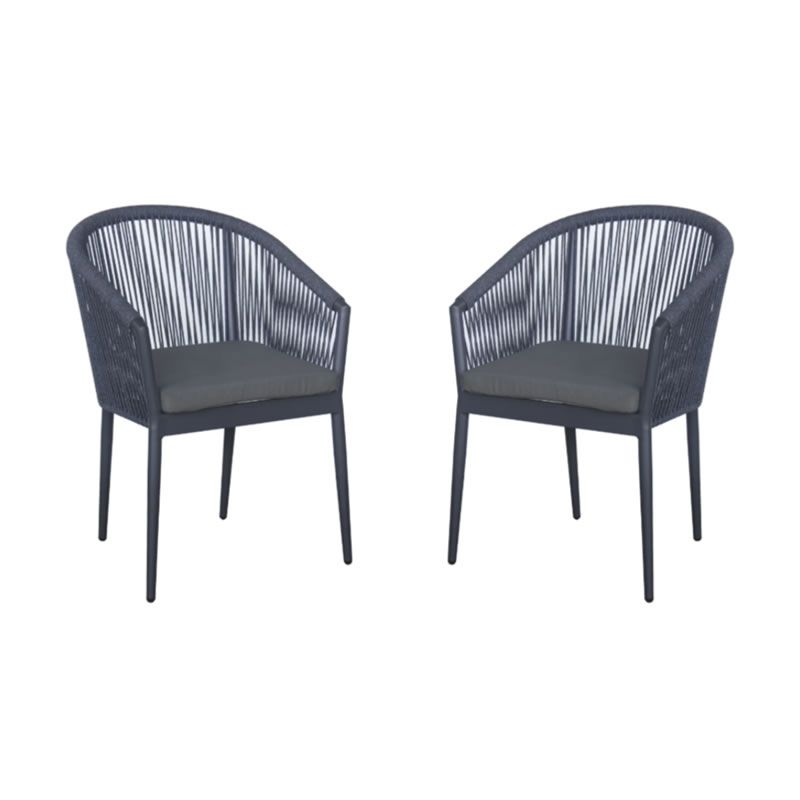 Set of 2 Aluminium Outdoor Dining Chairs Shop Today. Get it Tomorrow