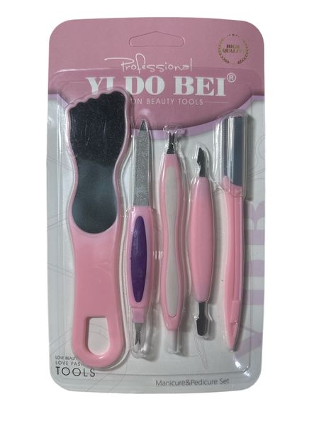 5 PIece Manicure Pedicure Set-Pink 0505