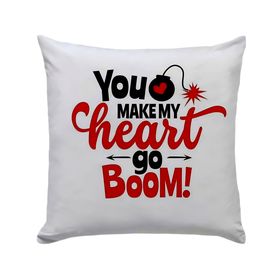 You Make My Heart Go Boom Couples Gift Pillow/ Cushion (30cm X 30cm