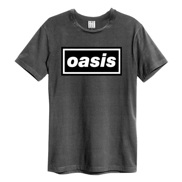 Oasis Logo Amplified Vintage Charcoal Xx Large T Shirt