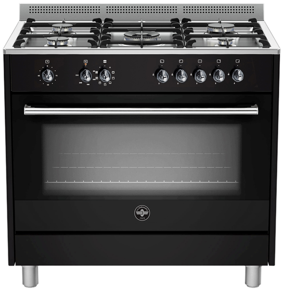 La Germania Rustica 90cm Gas Stove 5 Gas Burner Hob 9MF Electric Oven Black