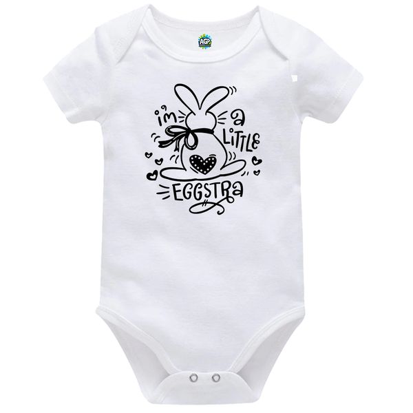 I'm A Little Eggstra Easter Baby Vest Bodysuit Onesie Short Sleeve