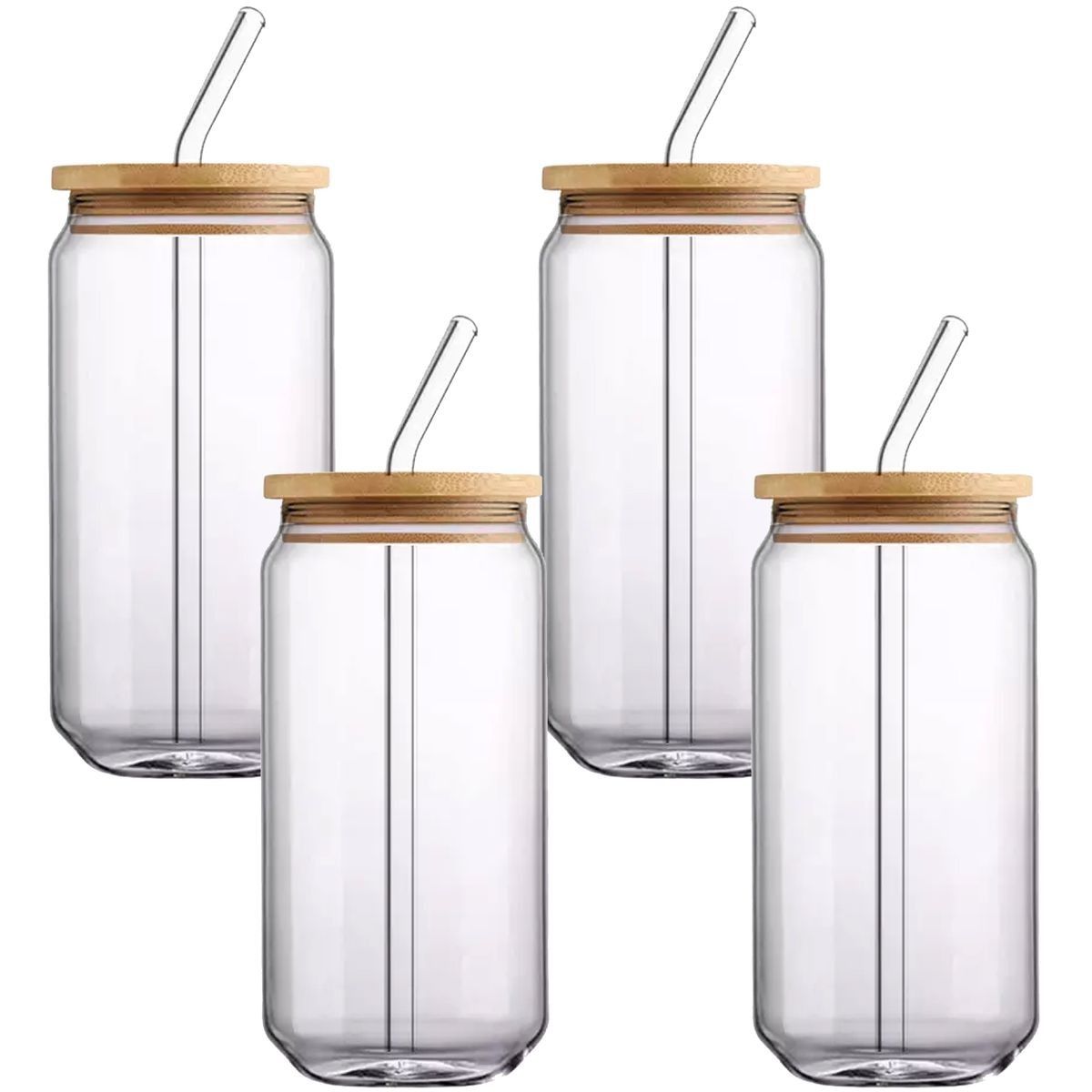 Glass 0.5 L Cocktail Glass With Bamboo Lid -Set Of 3 | Shop Today. Get ...