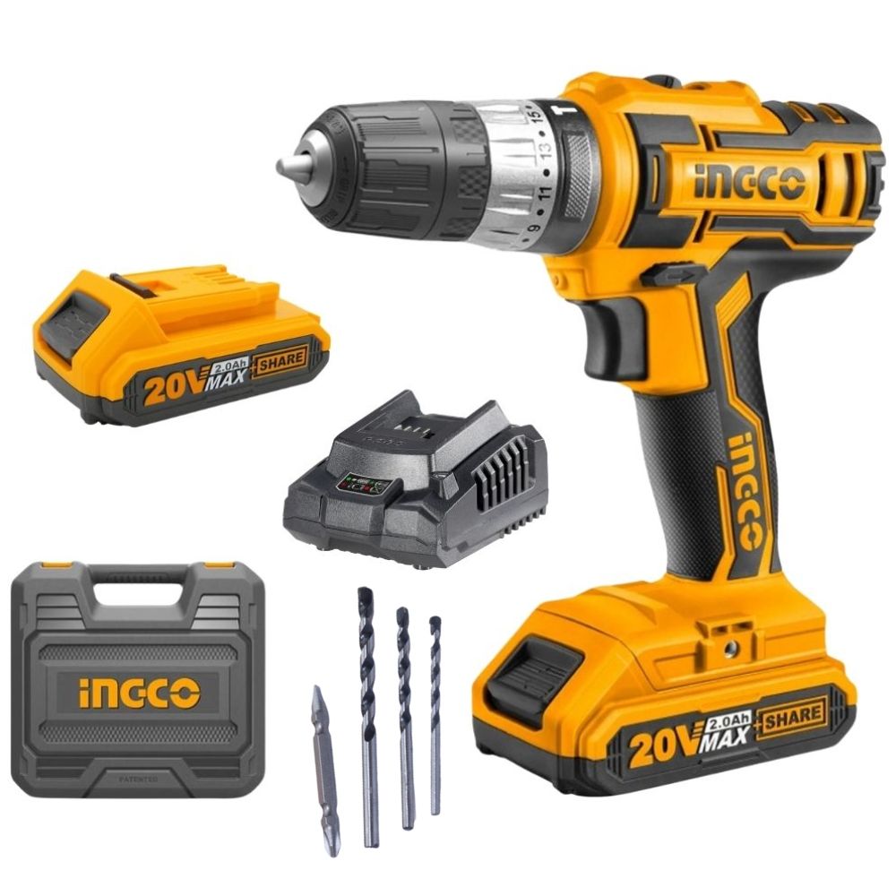 Ingco Cordless Impact Drill Li-Ion 20V with Carry Case Kit | Shop Today ...