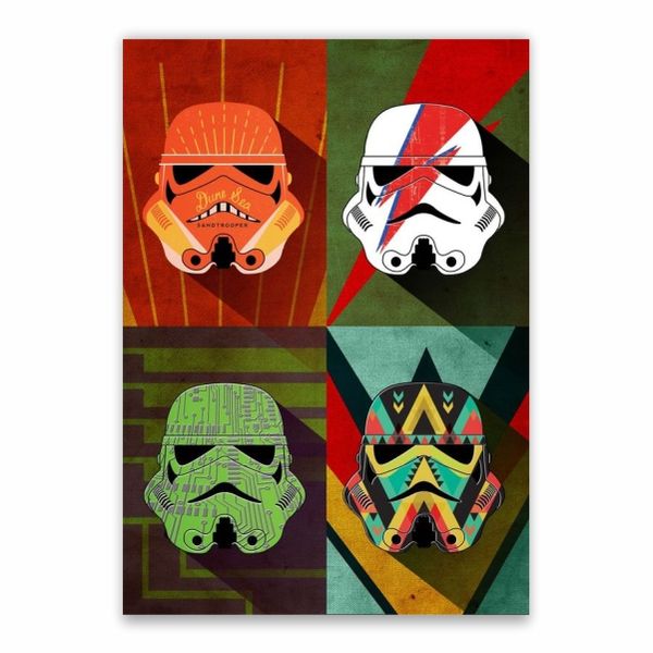 Storm Troopers Colourful Masks Poster - A1