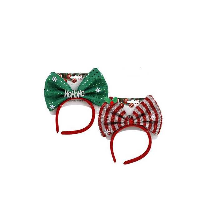 Christmas head band with bow tie- 2pack