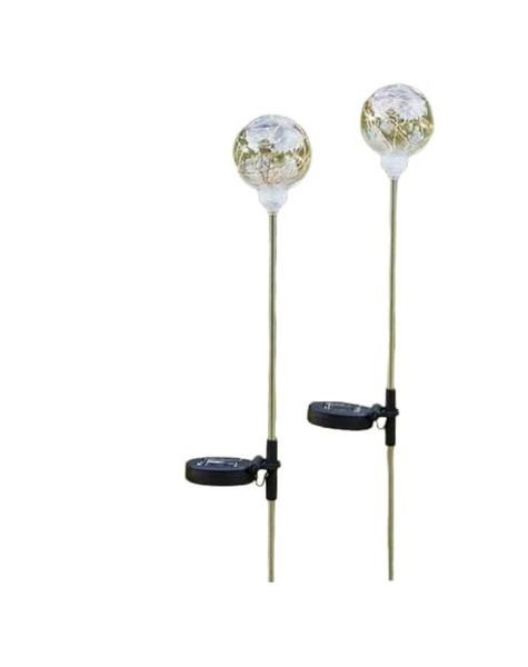 Waterproof Solar Powered Copper Wire Ball Garden Light Warm White 2 Piece