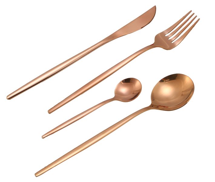 LMA Authentic 24 Piece Flatware Dinner Set - Rose Gold