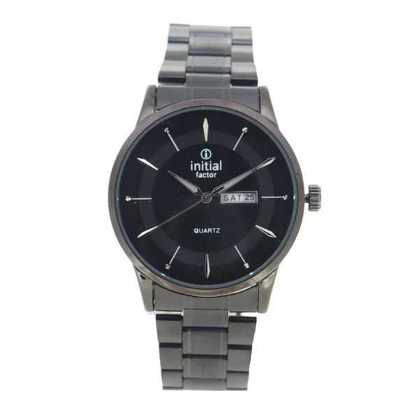 Initial Gents Metal Strap Watch With Date and Date WK367-1