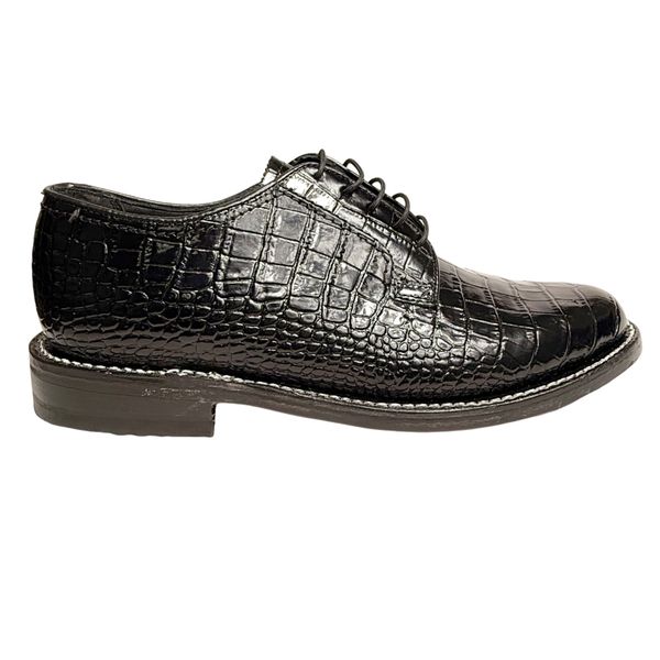 Florsheim - Men's Leather Varsity Croc Shoe - Black