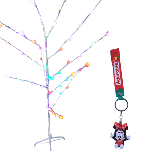 Colorful Tree Of Light Ball Shaped LED With Key Ring.