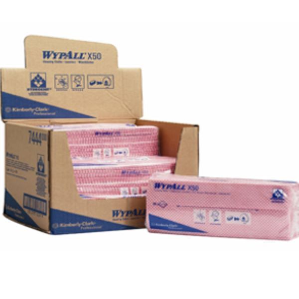 X50 Interfold Cloths - Red (Pack of 50 Cloths)