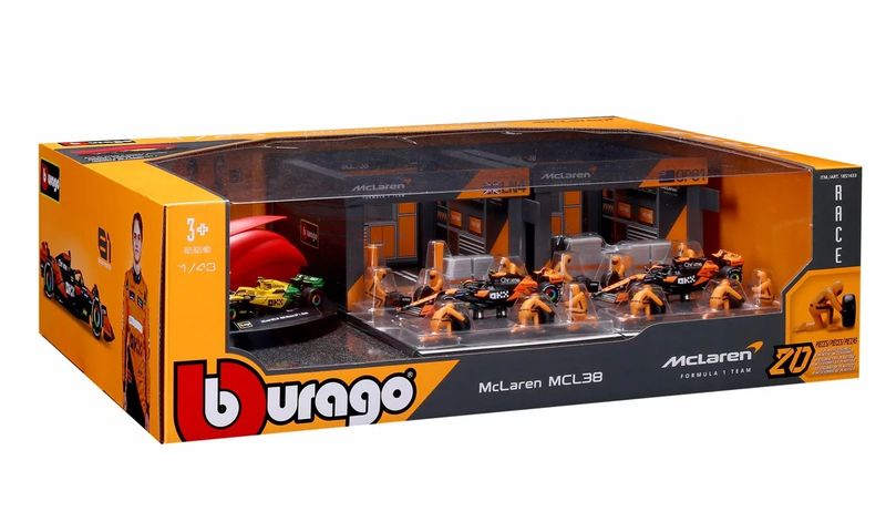 Burago 1:43 McLaren Formula 1 Deluxe Pit Set
