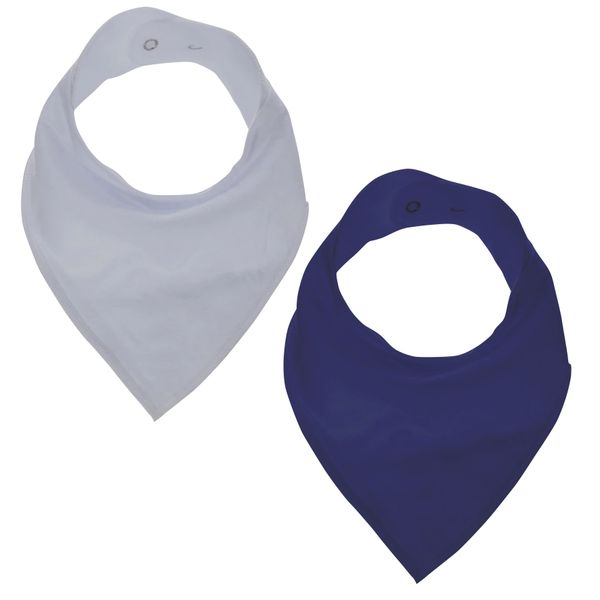GingerBaby - Luxury Bandana Dribble Bib - Grey &amp; Navy