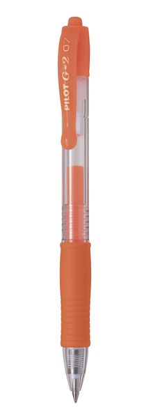 Pilot G-2 0.7 Gel Retractable Pen - Box of 12 - Neon Apricot Orange
