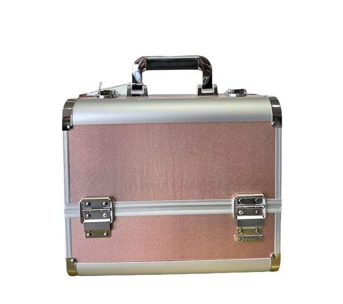 Bella Aluminum Frame Cosmetic Case Glittery Lockable Professional Hard Case