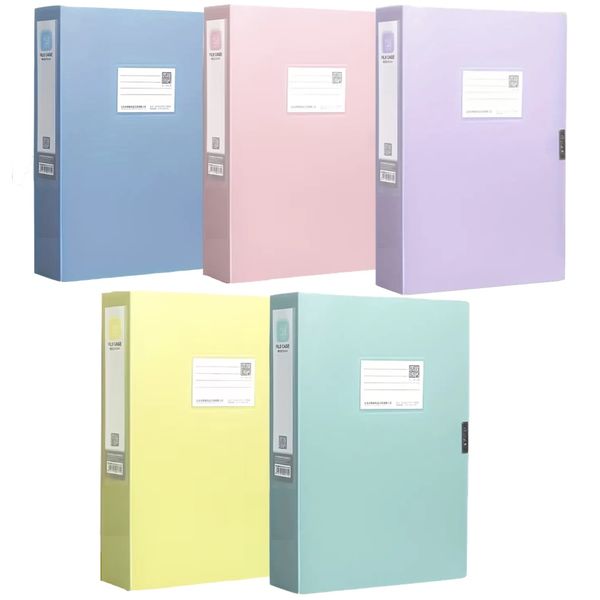 Stationery Office Thick Plastic A4 Document Holder File (2cm) Set of 5