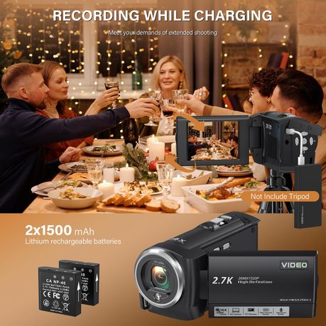 Camcorder Video Camera 56MP 16X Digital Zoom,32GB Card Two