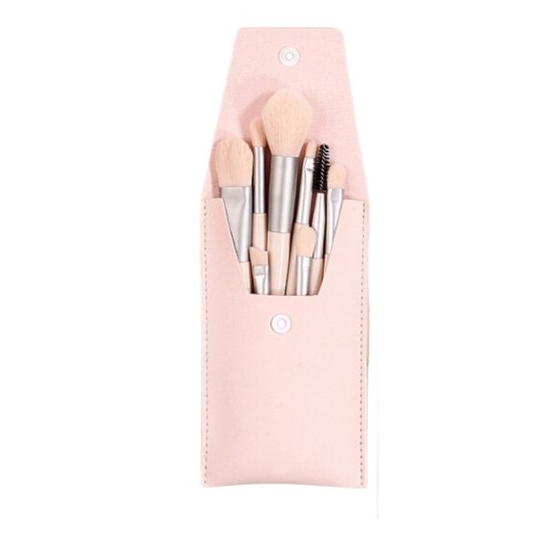 8 Piece Mini Makeup Brush Set in Skin Colour - Nude