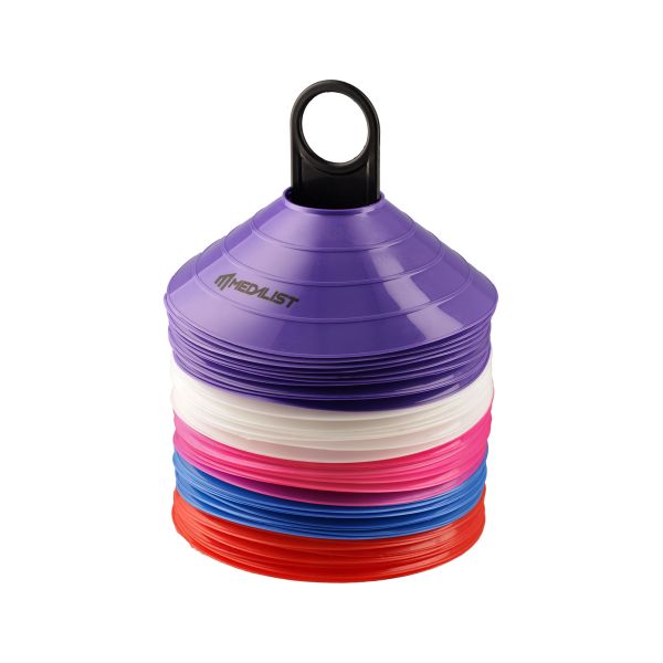Medalist Disc Cones for Agility Training - 50 Pack - Assorted Colours