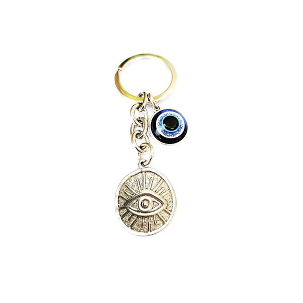 Stainless Steel Ladies Evil Eye Medallion Necklace