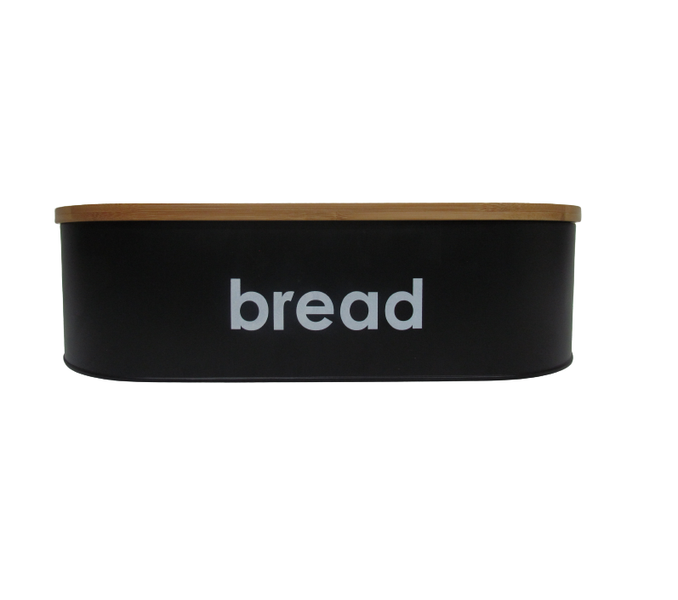 Bread Bin Black Wooden Cover Aristo - Kitchen Essentials