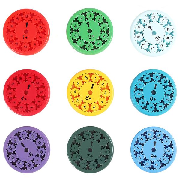 JESSEJESSE 9 Piece Math Fidget Spinners,Educational Spinning Toys Designed
