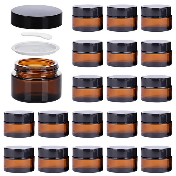 Chenshia 30ml Reusable Makeup Cosmetic Container, Travel Glass Jar - 20pc