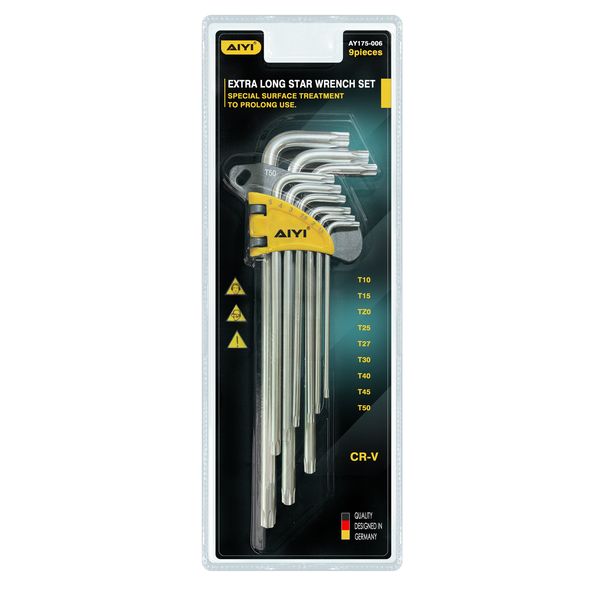 AIYI 9-Piece Extra Long Star Wrench Set AY175-006