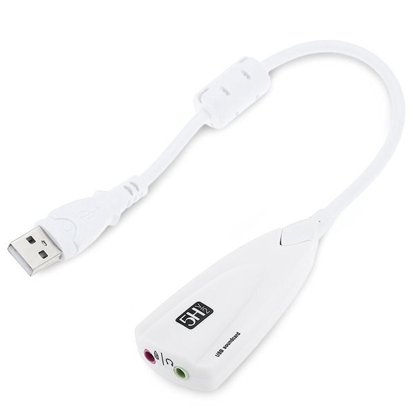 7.1 Sound Channel USB 2.0 Steel sound 5HV2 12 Channel Equalizer White