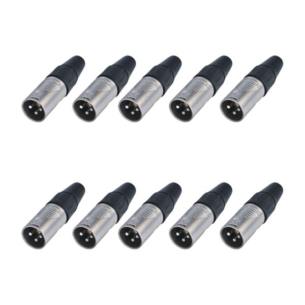 REAN 3 pole male XLR cable connectors (10 Pack)