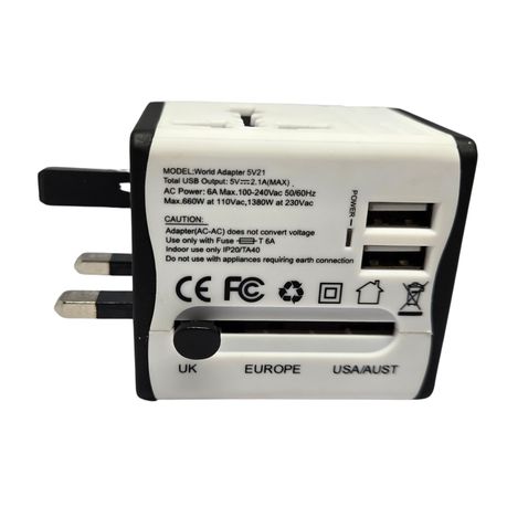 World Travel Adapter with Dual USB - Suitable for More the 150 Countries Image