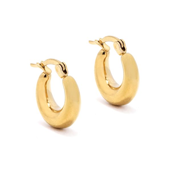 Steel My Heart Waterproof 17mm Stainless Steel Hinged Hoop Earrings