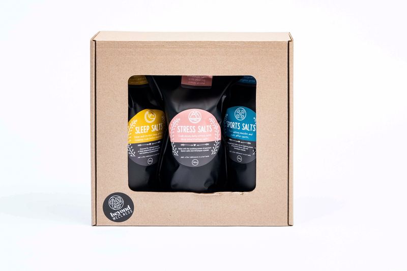 Beyond Wellness Bath Soak Combo in Box (Sleep, Stress &amp; Sport) - 700g Each