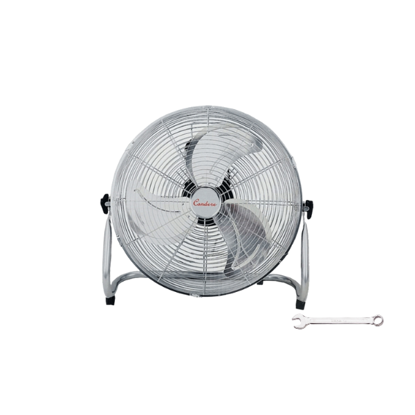 20-Inch Silver Floor Fan with Free Spanner.