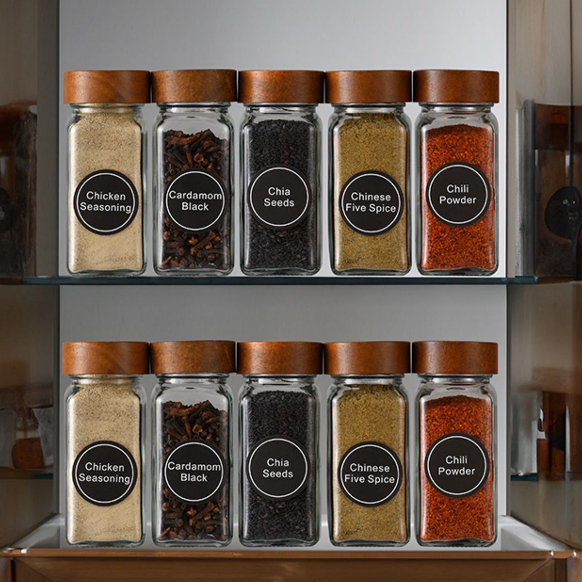 12/24 Piece 120ml Spice Jar Glass Containers Set with Lids and