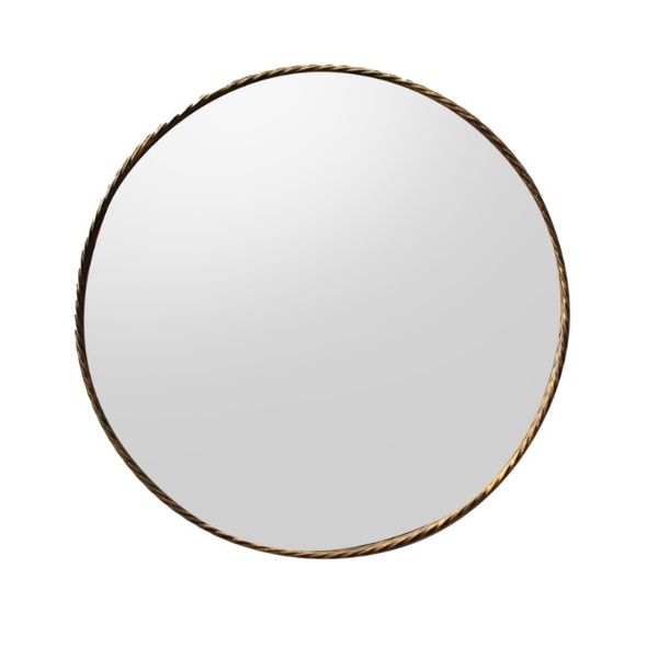 Fantham Beds And Lounges, Frame Round Metal Mirror - Brown - 79 cm x 79 cm
