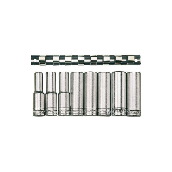TengTools - 1/2inch Drive Metric Deep Socket Set, 8 pieces - M1207