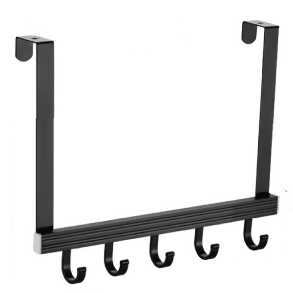 Home No Punch Over Door 5 Hook Multifunctional Storage Rack (40x32cm)